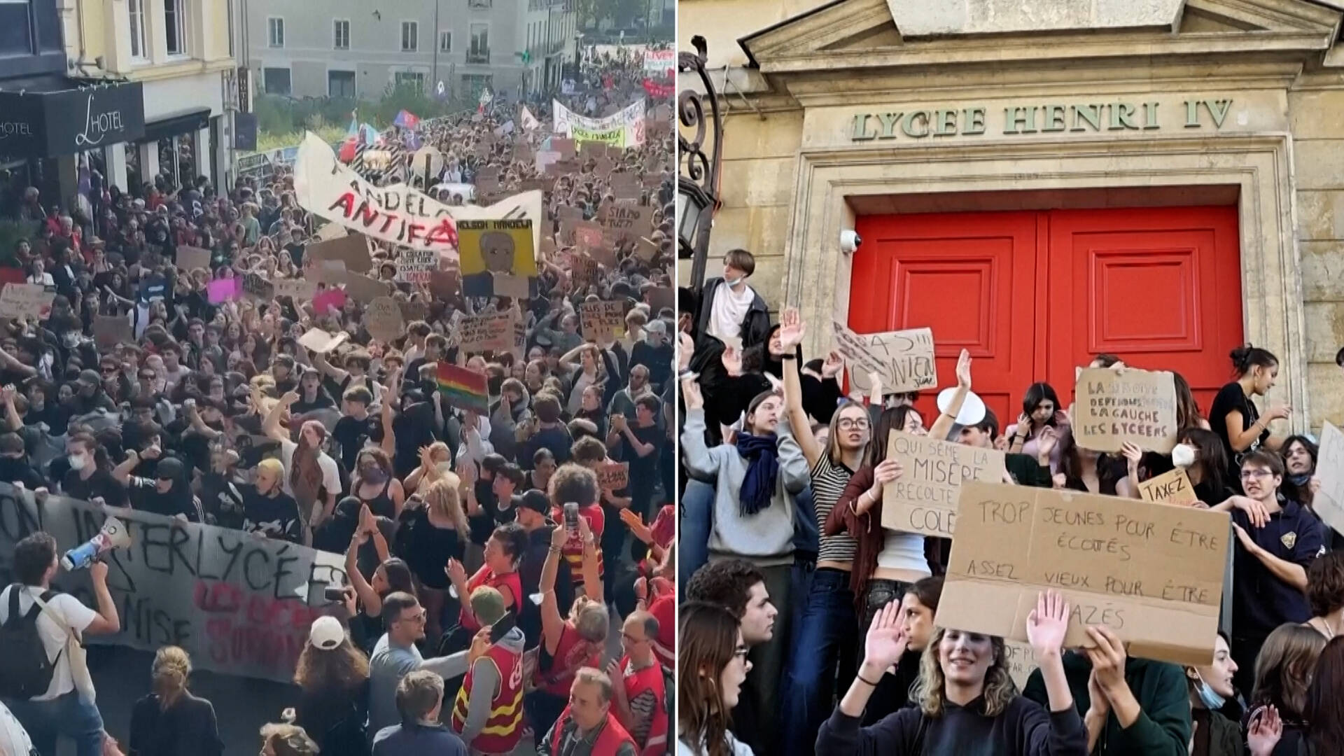 Police Violence Causes Serious Injuries as French High School Students Protest